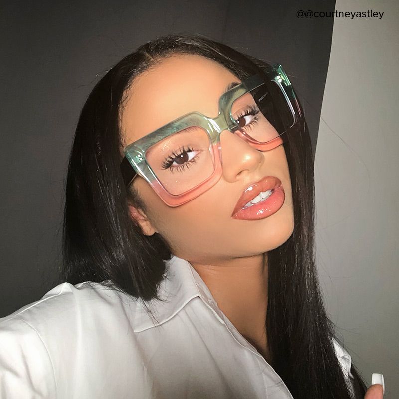 Brandon Square Green-Pink Oversized Frame Glasses5