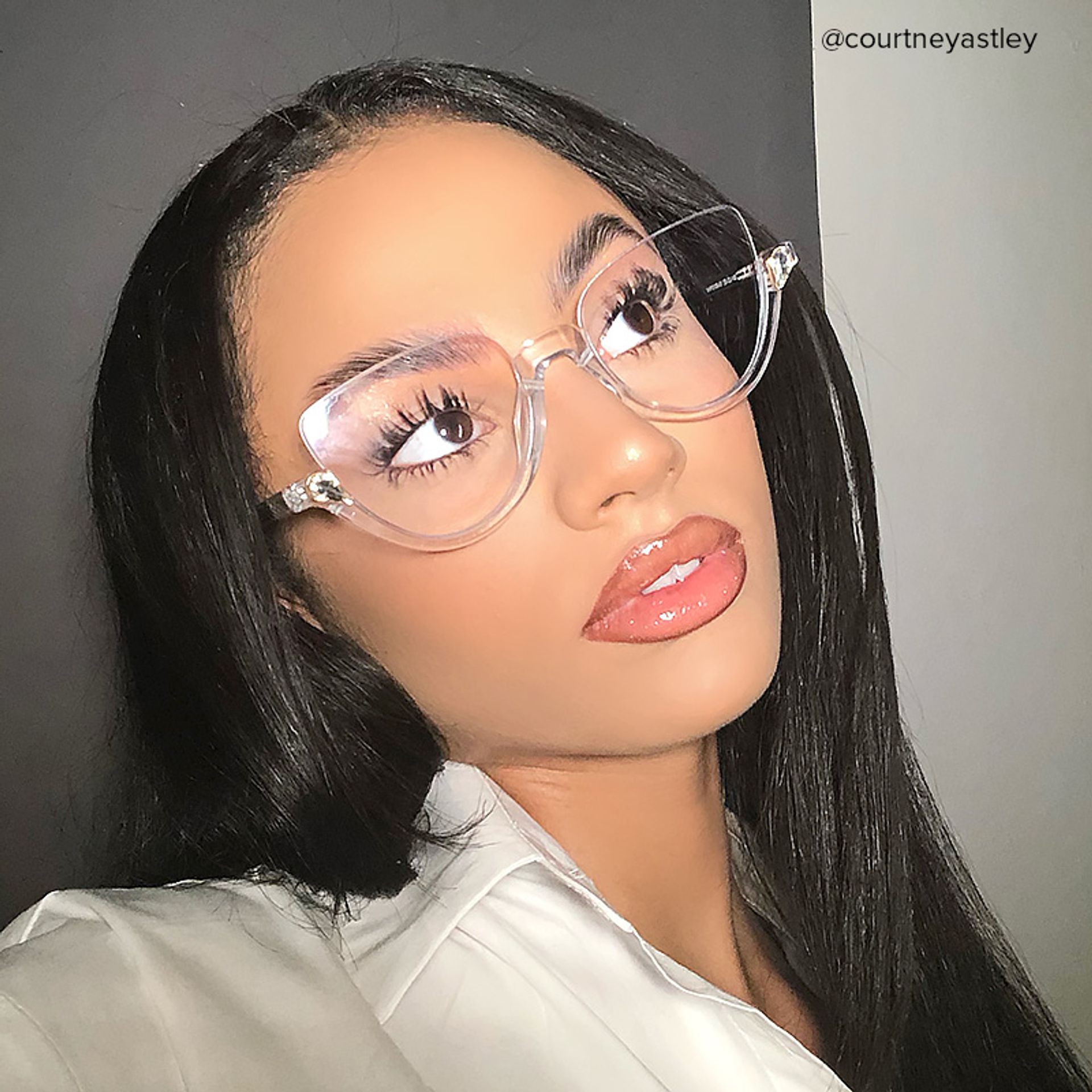 Felicia Clear Semi-Rimless Cat Eye Glasses for Women9