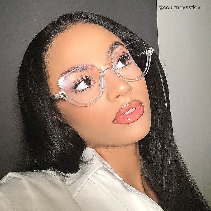 Felicia Crystal Semi-Rimless Cat Eye Glasses for Women9