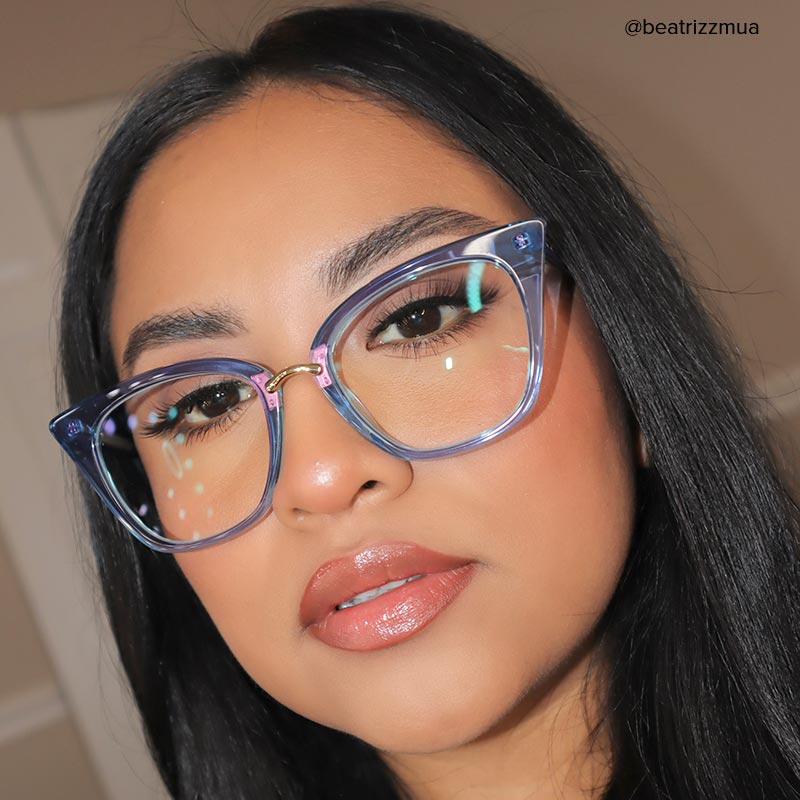 Martha Cat Eye Light-Blue Glasses | ZEELOOL Canada5