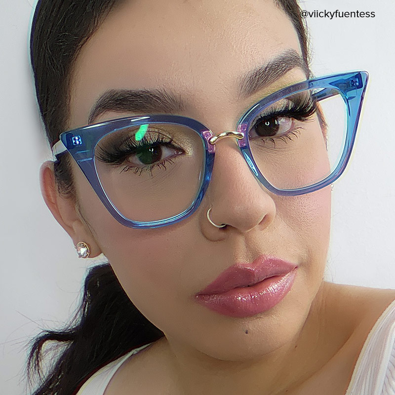 Martha Cat Eye Light-Blue Glasses | ZEELOOL Canada9