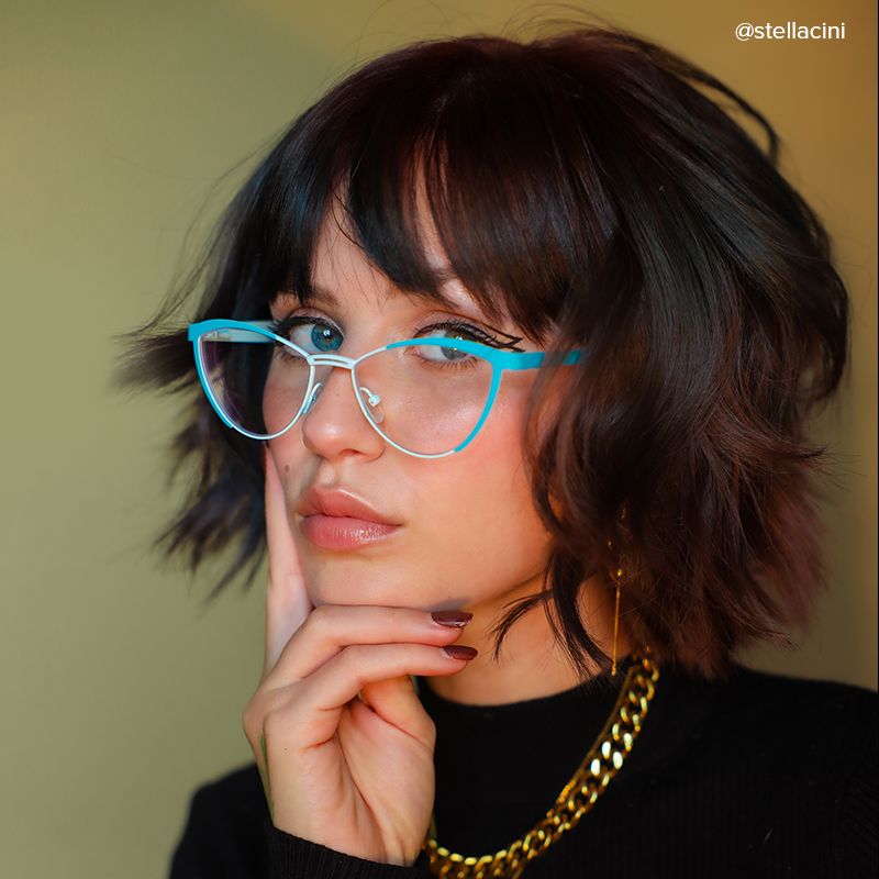 Sydney Cat Eye Blue Glasses | ZEELOOL Canada4