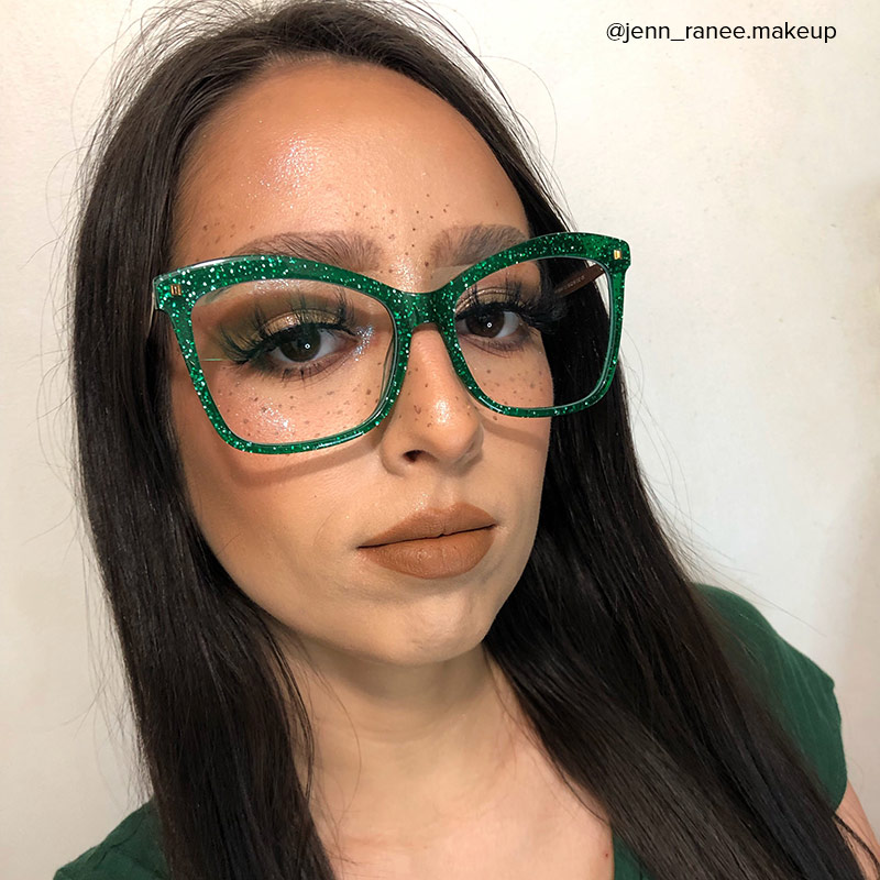 Isaebella Butterfly Green Glitter Frame Glasses for Women8