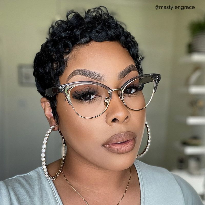 Charlene Browline Gray Eyeglasses and Cateye Frames5