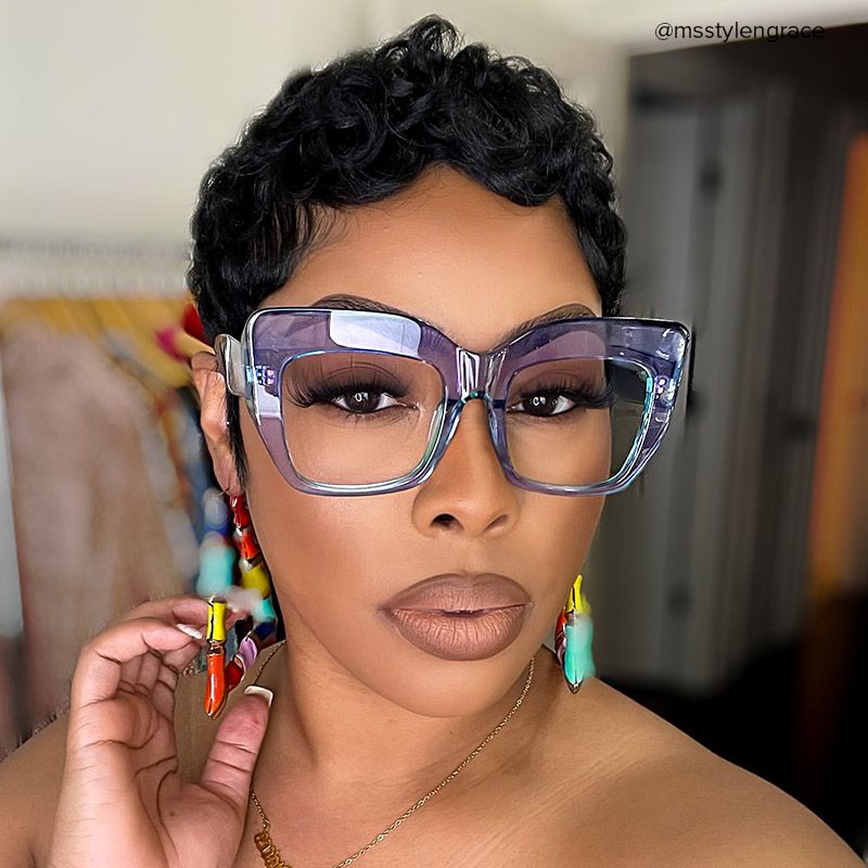 Charmaine Cat Eye Light-Purple Glasses | ZEELOOL Canada6