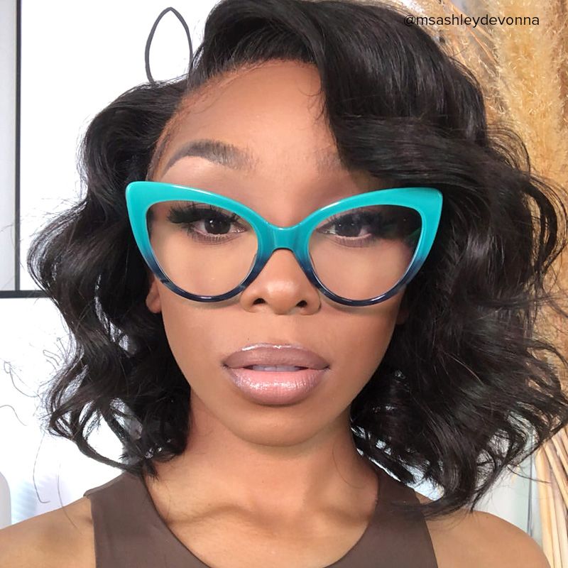 Claudette Cat Eye Blue-Green Glasses