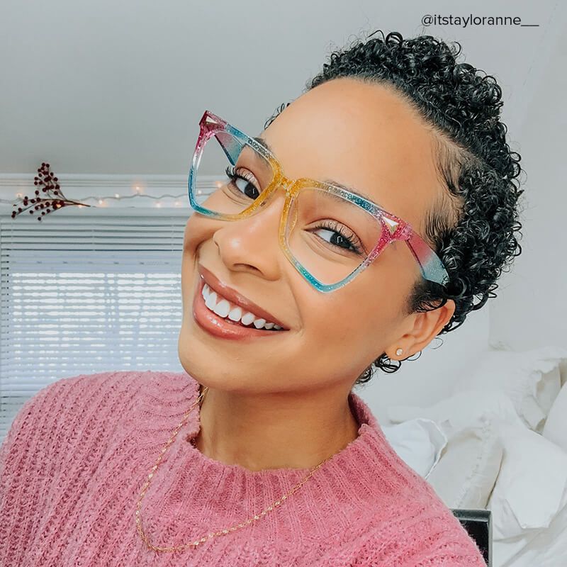 Cicely Geometrical Rainbow Eyeglasses | ZEELOOL Canada6
