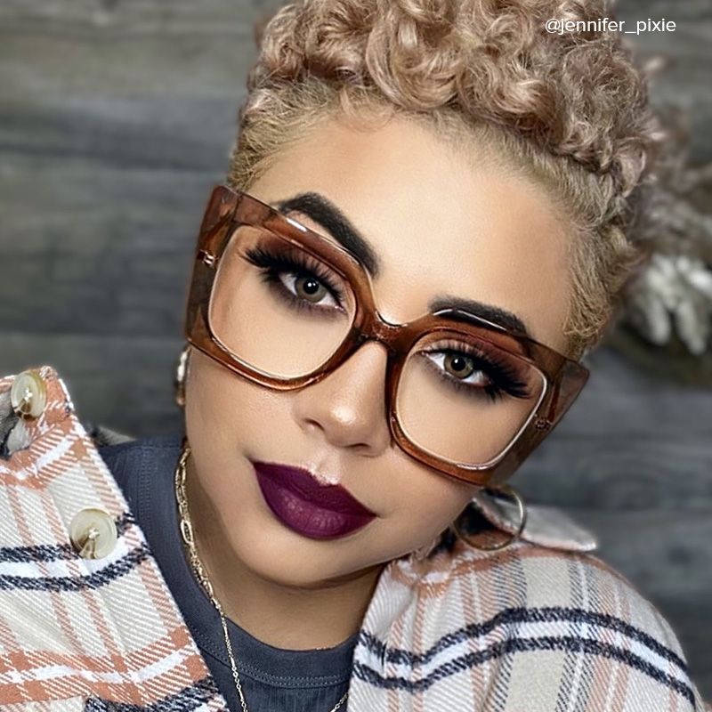 Qatar Square Beige Eyeglasses and Thick Frames4