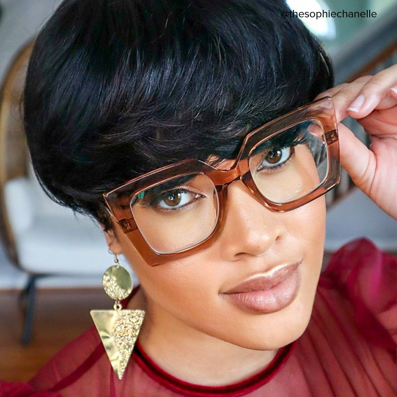 Qatar Square Beige Eyeglasses and Thick Frames8