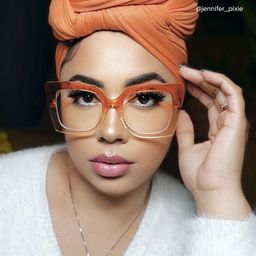 Qatar Orange Square Glasses5