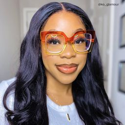 Qatar Orange Square Glasses6