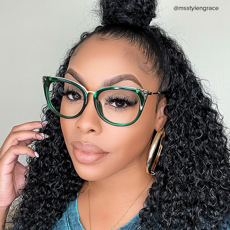Dalton Cat Eye Dark Green Glasses9