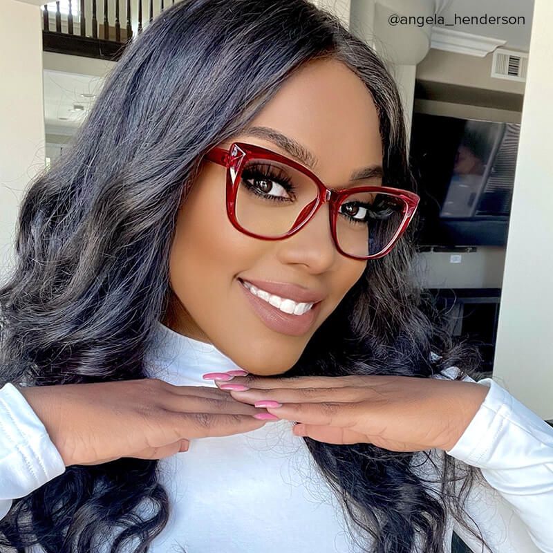 Farris Red Cat eye Frame Glasses for Women | ZEELOOL Canada7