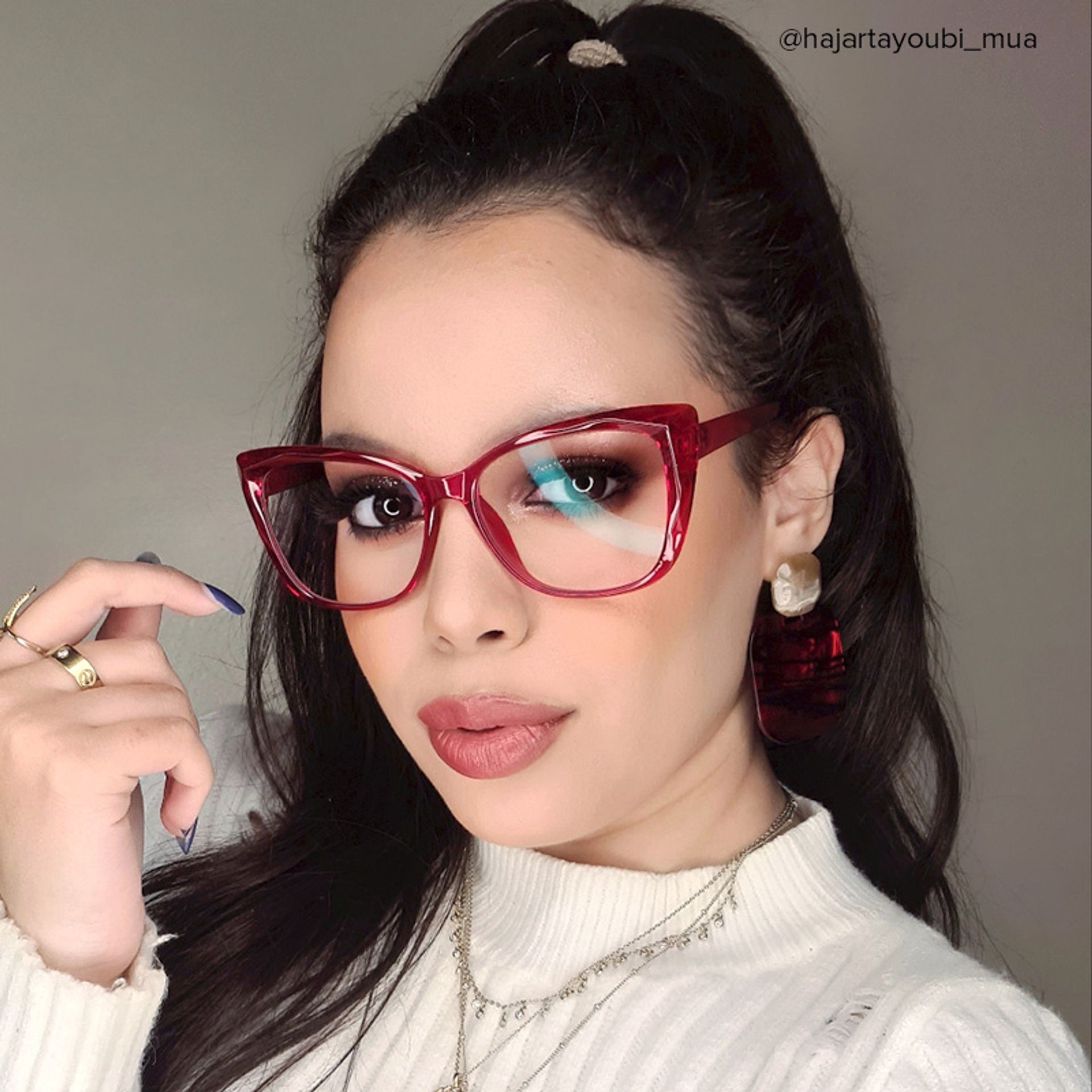 Farris Red Cat eye Frame Glasses for Women | ZEELOOL Canada10