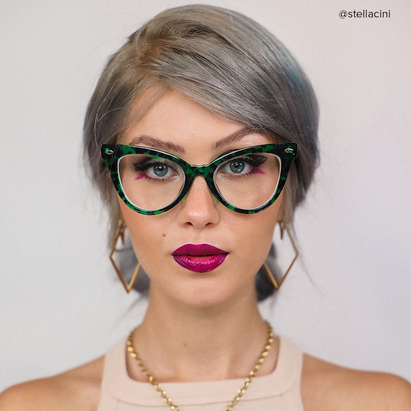 Colla Green-Floral Eyeglasses and Cat Eye Wide Frames7