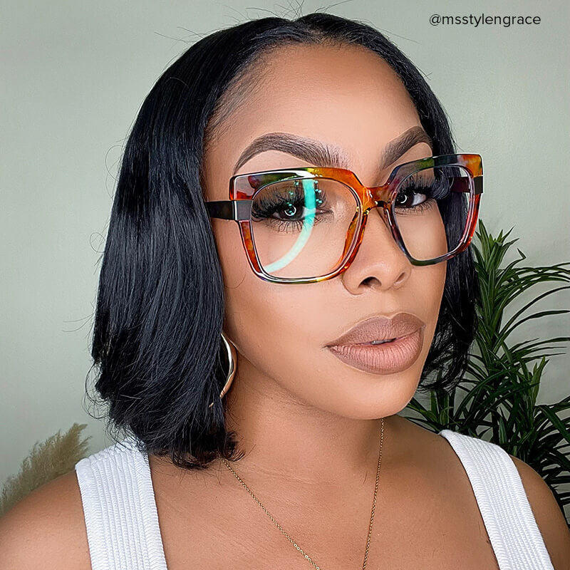 Yaida Square Multicolor Frame Glasses | ZEELOOL Canada7