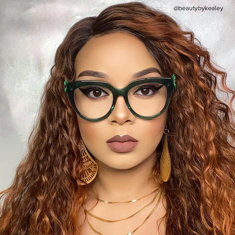 Miguel Cateye Dark-Green Eyeglasses for Women7