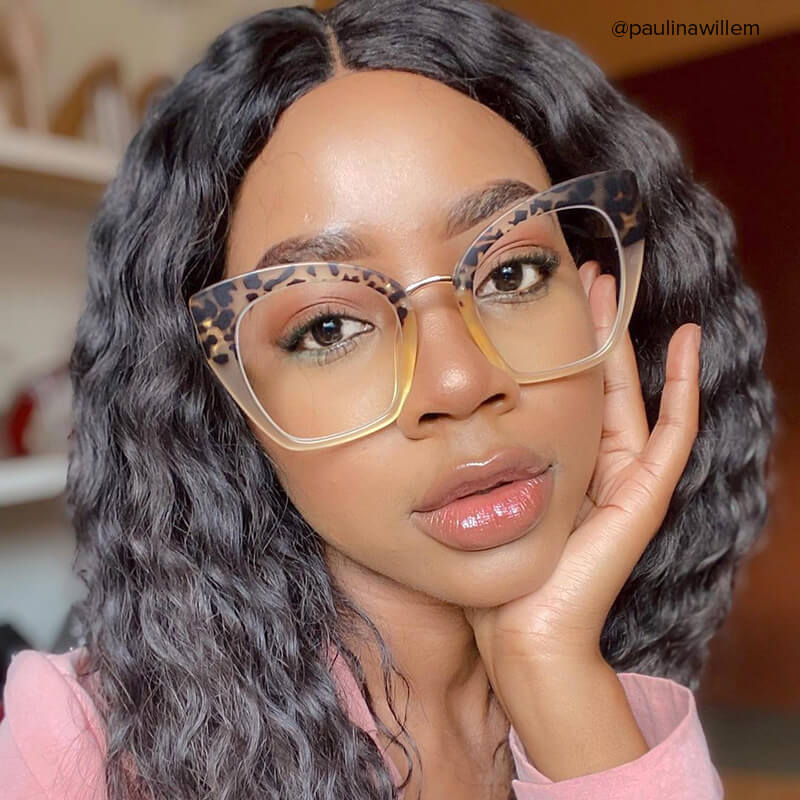 Denis Cat-eye Light Blonde Tortoise Frame Glasses9