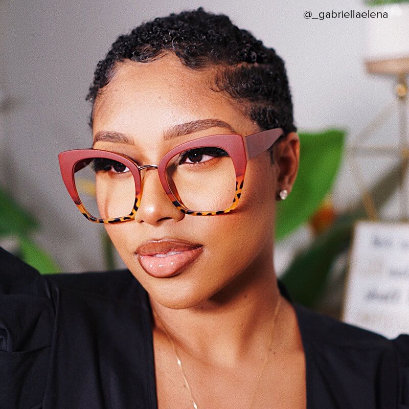 Denis Cat Eye Red Glasses with Two-Tone Frames5