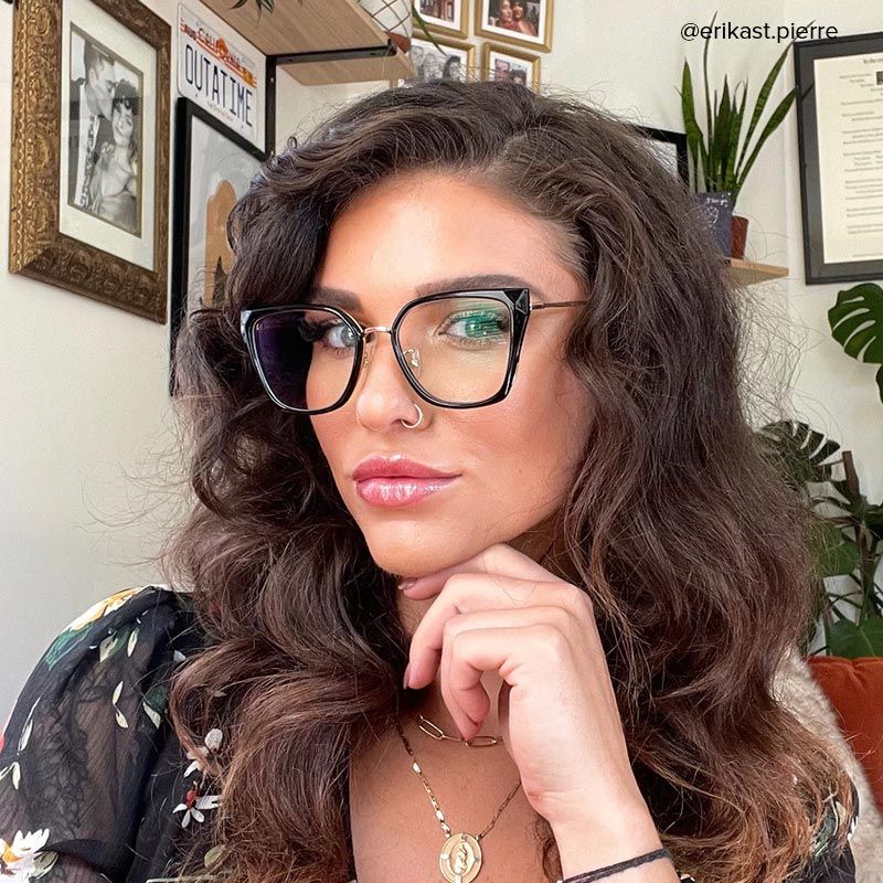 Martine Square Black Eyeglasses and Glasses Frames6