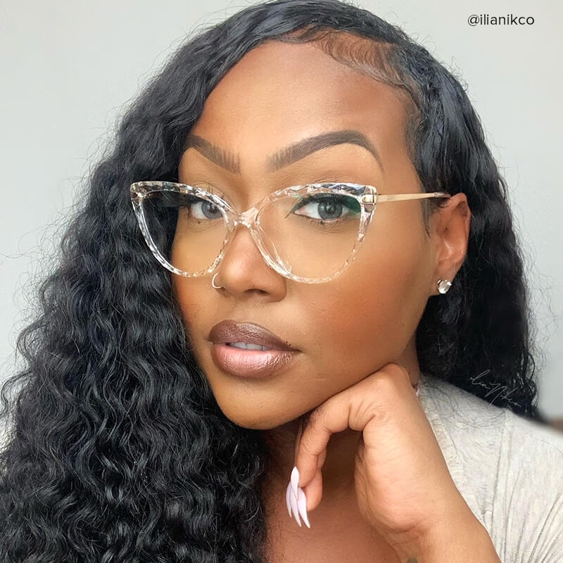 Lucas Cat Eye Glasses with Crystal Frames | ZEELOOL Canada4