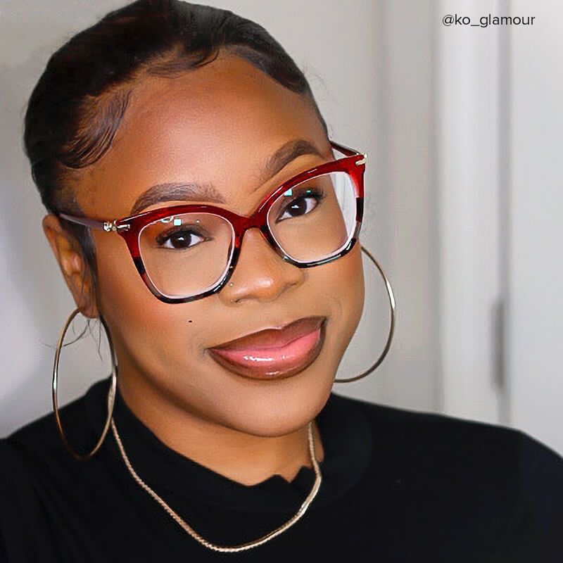 Lamar Butterfly Red Eyeglasses and Two-Tone Frames7