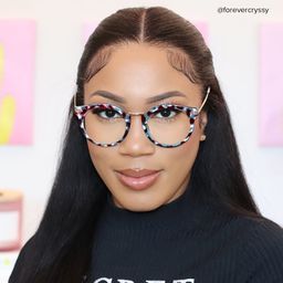 Quentina Round Blue Glasses10