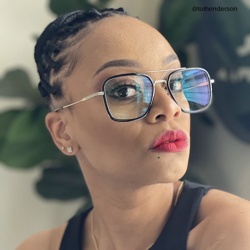 Nayeli Aviator Black-Silver Glasses | ZEELOOL Canada5