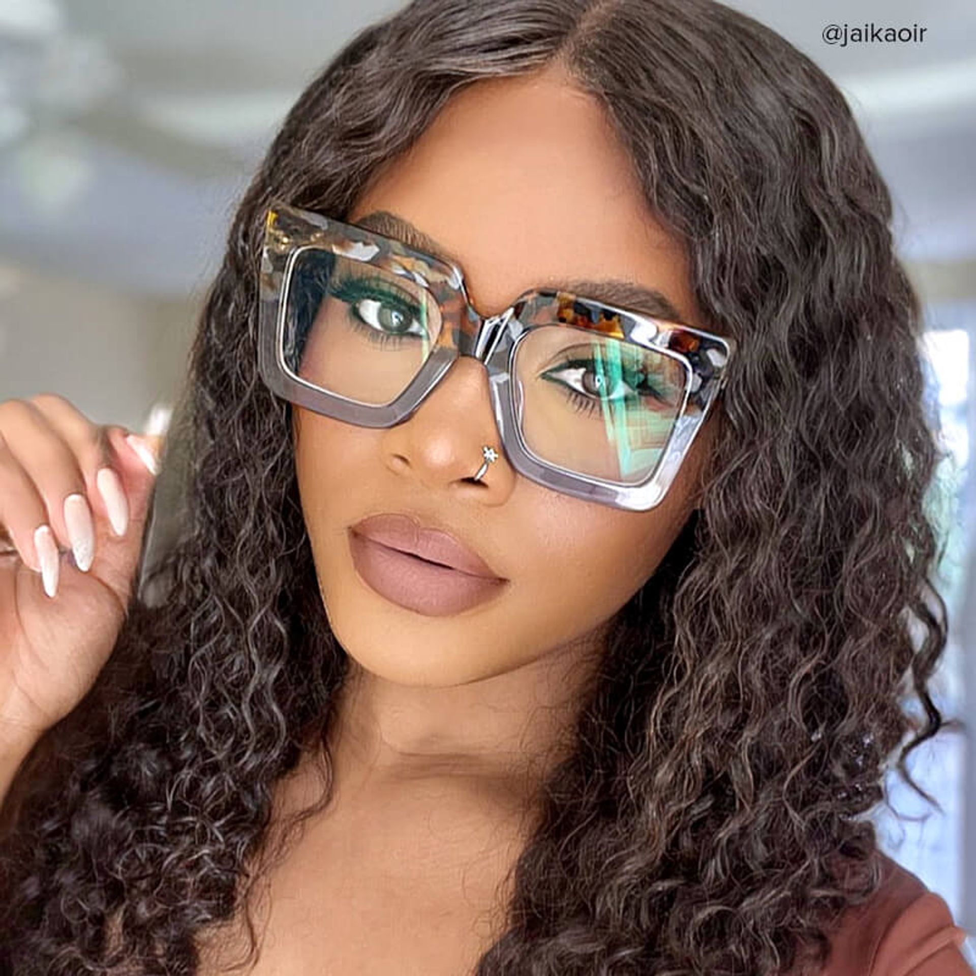 Brandon Square Gray Glasses with Two-Tone Frames7