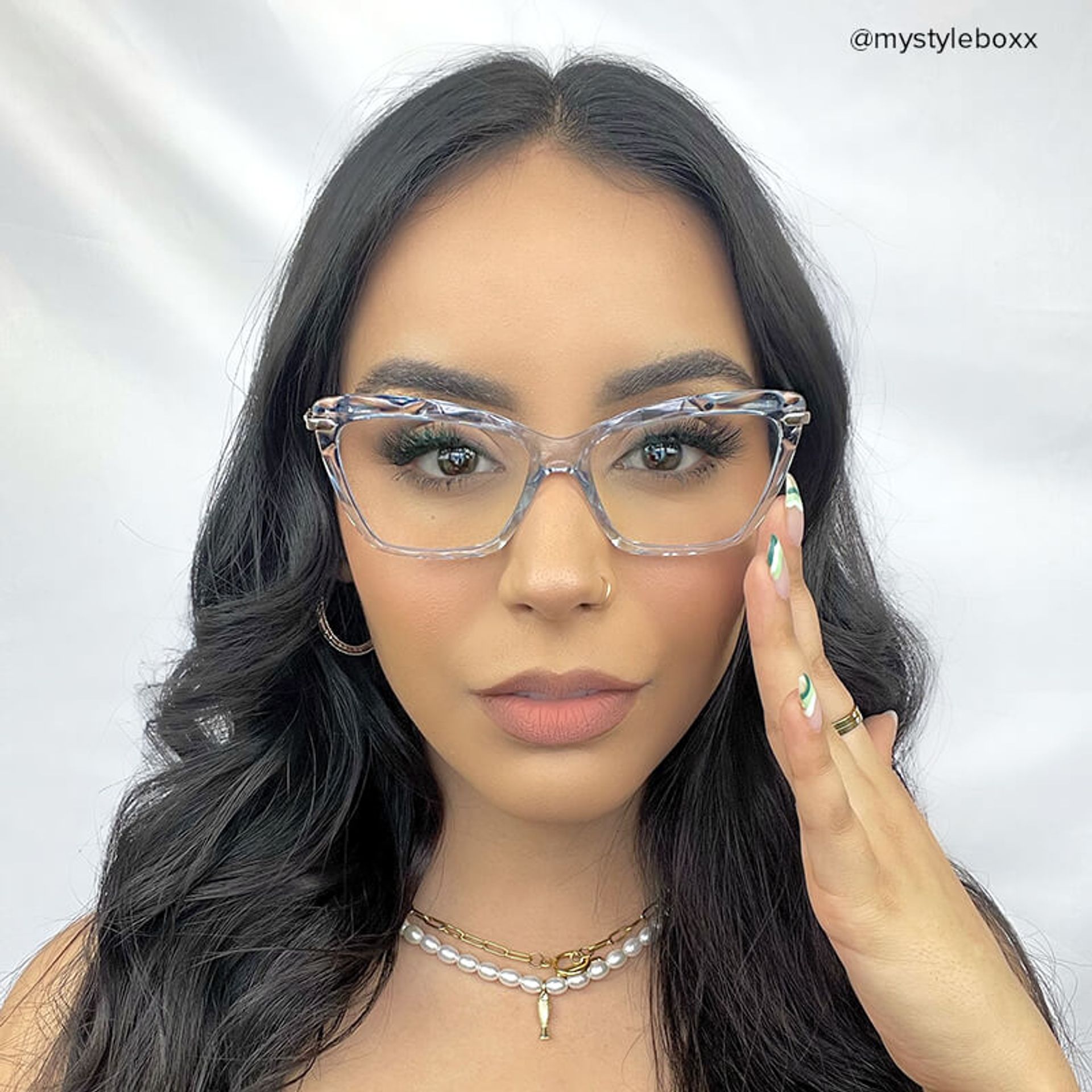 Juliet Cateye Light Blue Eyeglasses and Translucent Frame5