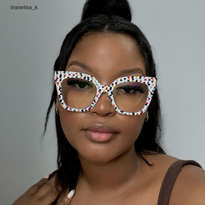 Malcolm Square Colorful-Point Frame Glasses | ZEELOOL Canada5