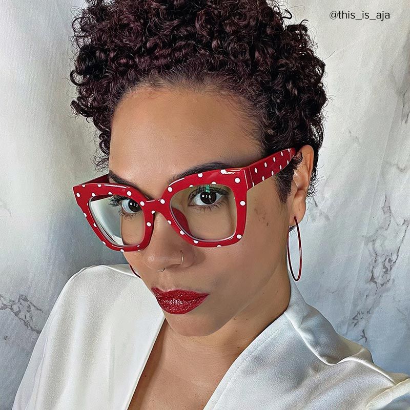 Malcolm Square Red Polka Dot Frame Gglasses | ZEELOOL Canada8