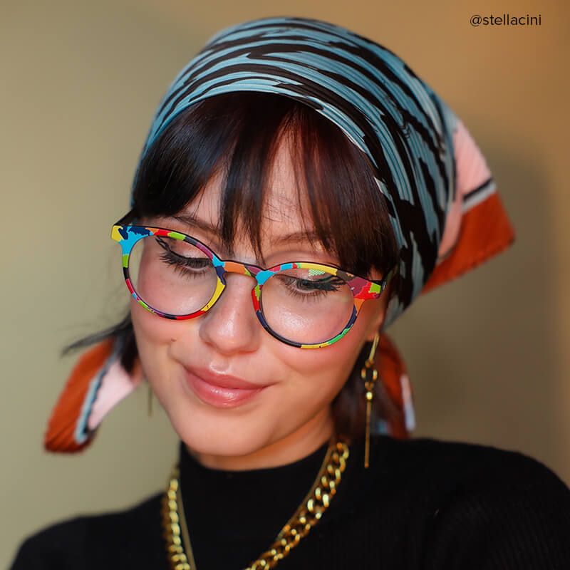 Street-Artist Round Colorful Funky Frame Glasses | ZEELOOL Canada5