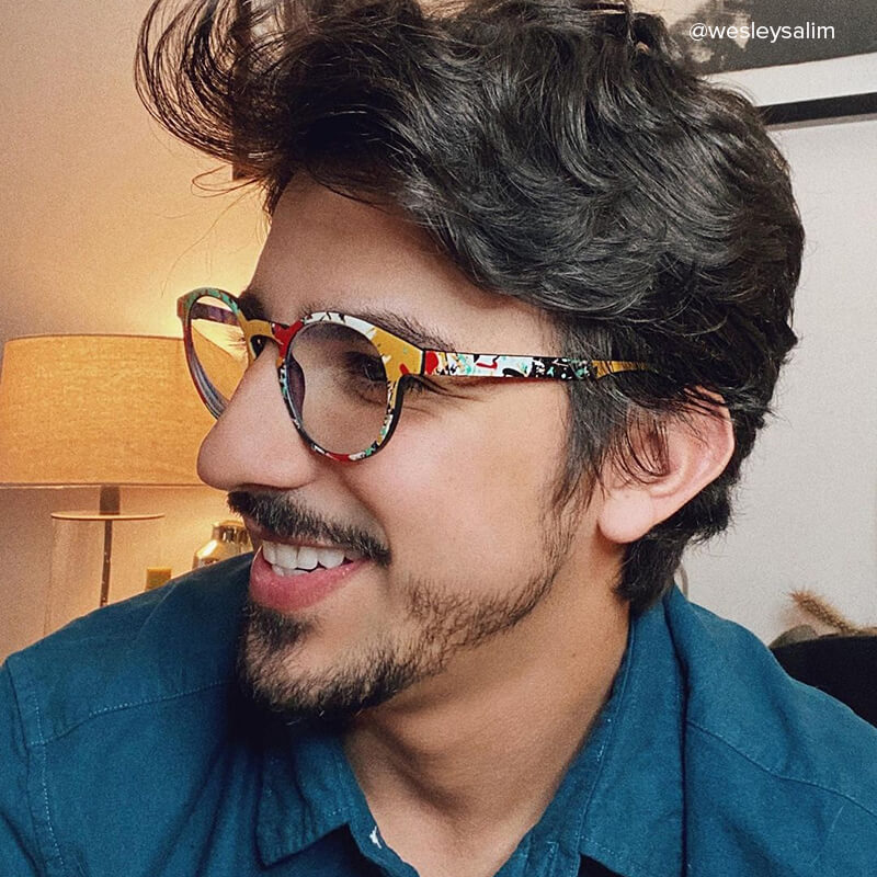 Street-Artist Round Colorful Frame Glasses | ZEELOOL Canada8