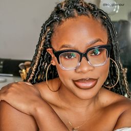 Xion Square Black to Clear Gradient Glasses7