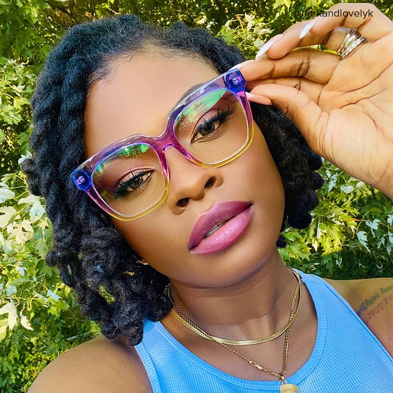 Xion Square Pink-Yellow Eyeglasses & Bright Frames6