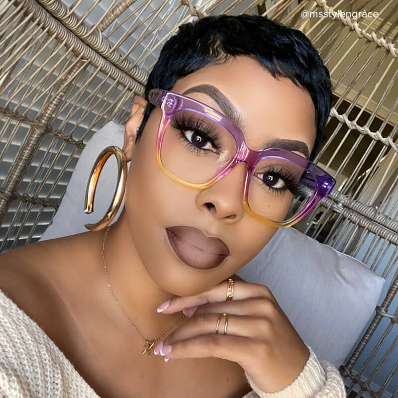 Xion Square Pink-Yellow Eyeglasses & Bright Frames5