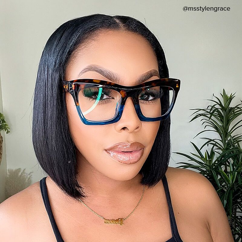 Benitez Square Blue-Tortoise Frame Glasses | Zeelool7