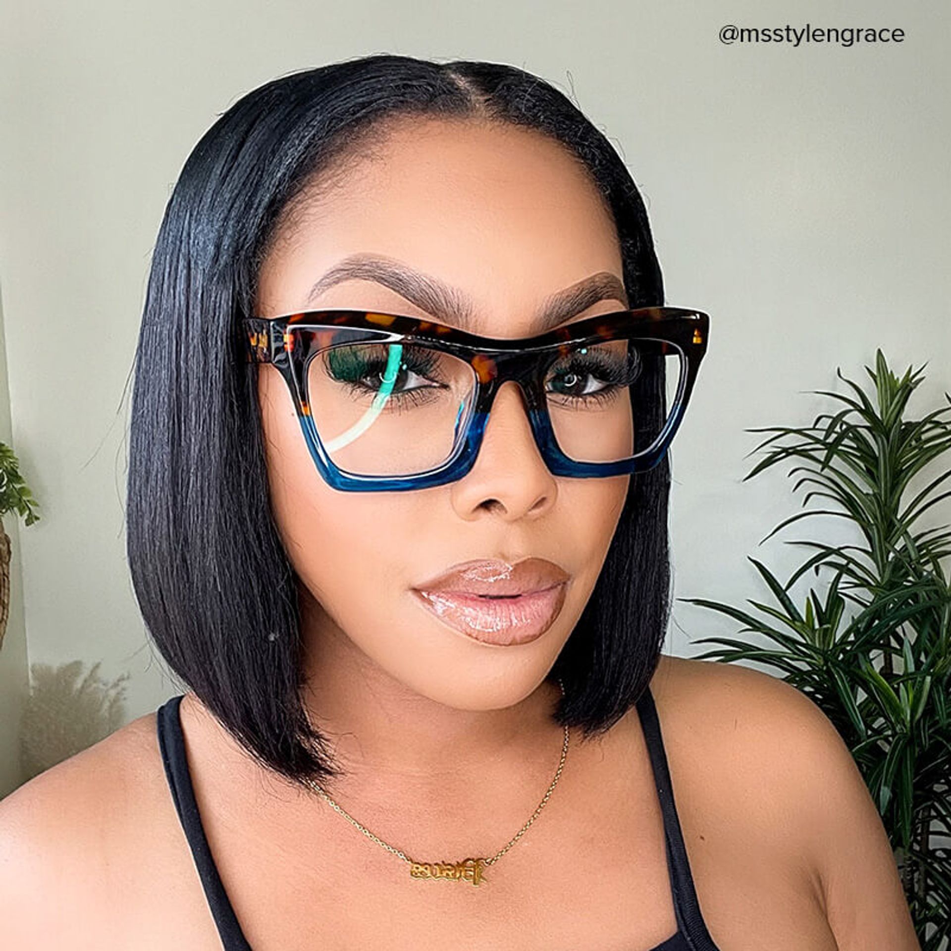 Benitez Square Blue-Tortoise Frame Glasses | Zeelool7