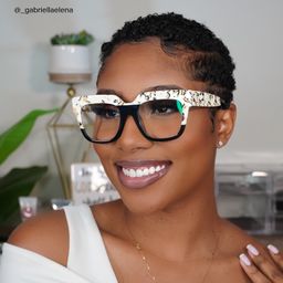 Carolann Black Square Glasses5