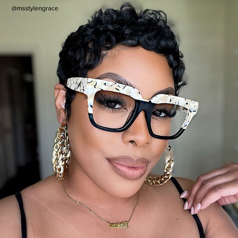 Carolann Square Black Frame Glasses | ZEELOOL Canada6