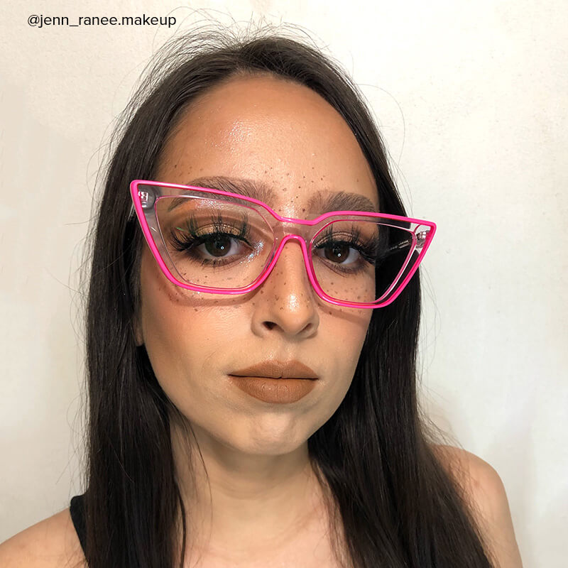 Yosef Eyeglasses, Cyber Bright Pink Cat Eye Frame Glasses6