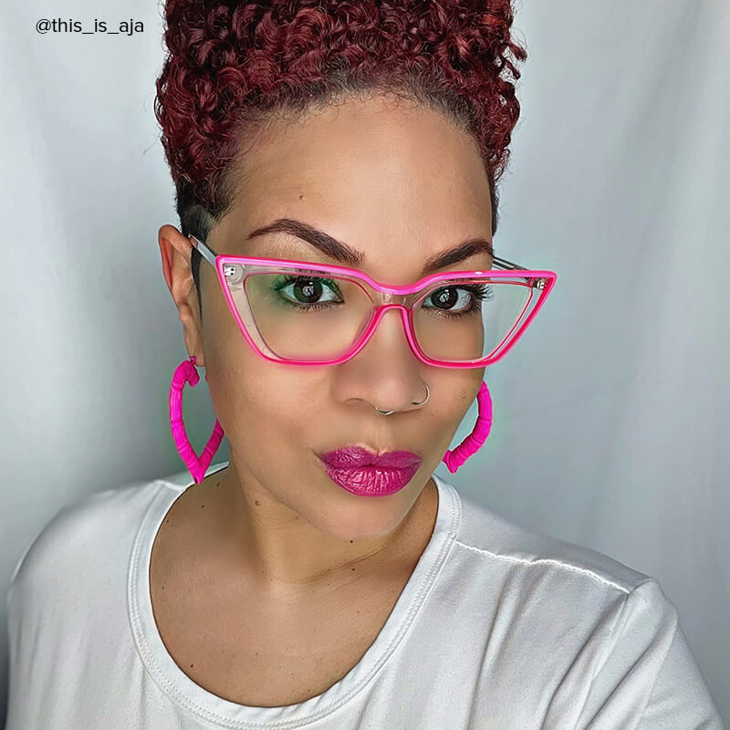 Yosef Cat-eye Bright-Pink Glasses7