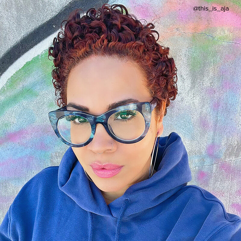 Starry Cateye Blue Frame Glasses | ZEELOOL Canada9