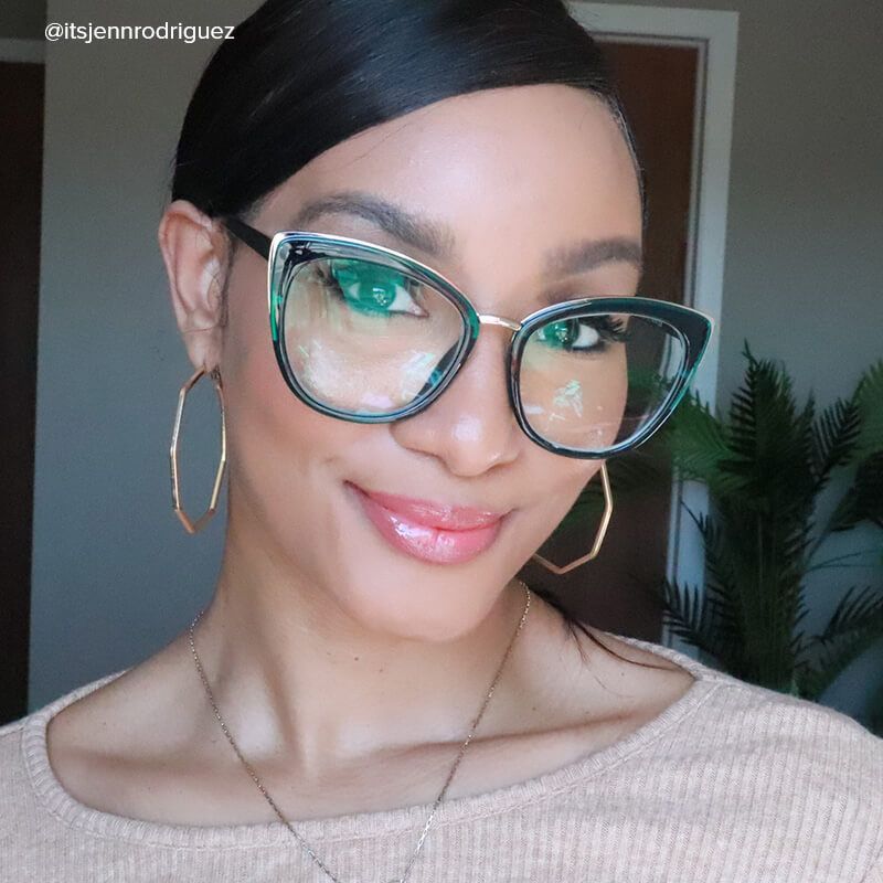 Kennard Cateye Peacock-Blue Glasses | ZEELOOL Canada4