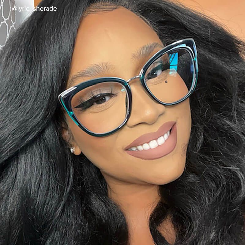 Kennard Cateye Peacock-Blue Glasses | ZEELOOL Canada5