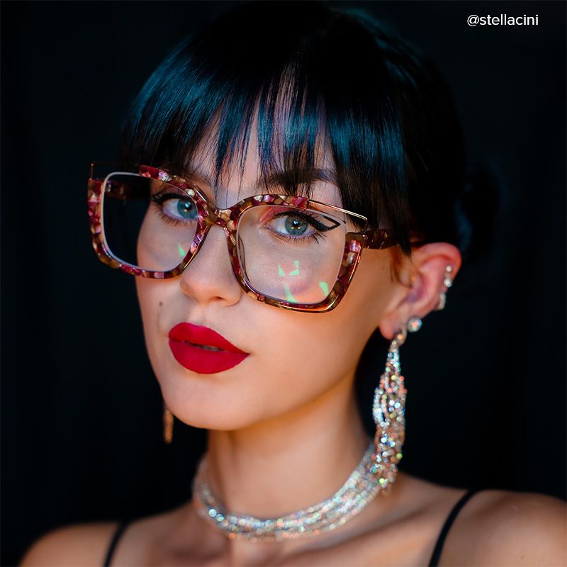 Dortch Square Dark Red-Floral Frames Glasses for Women4