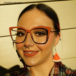 Awilda Cateye Red Glasses4