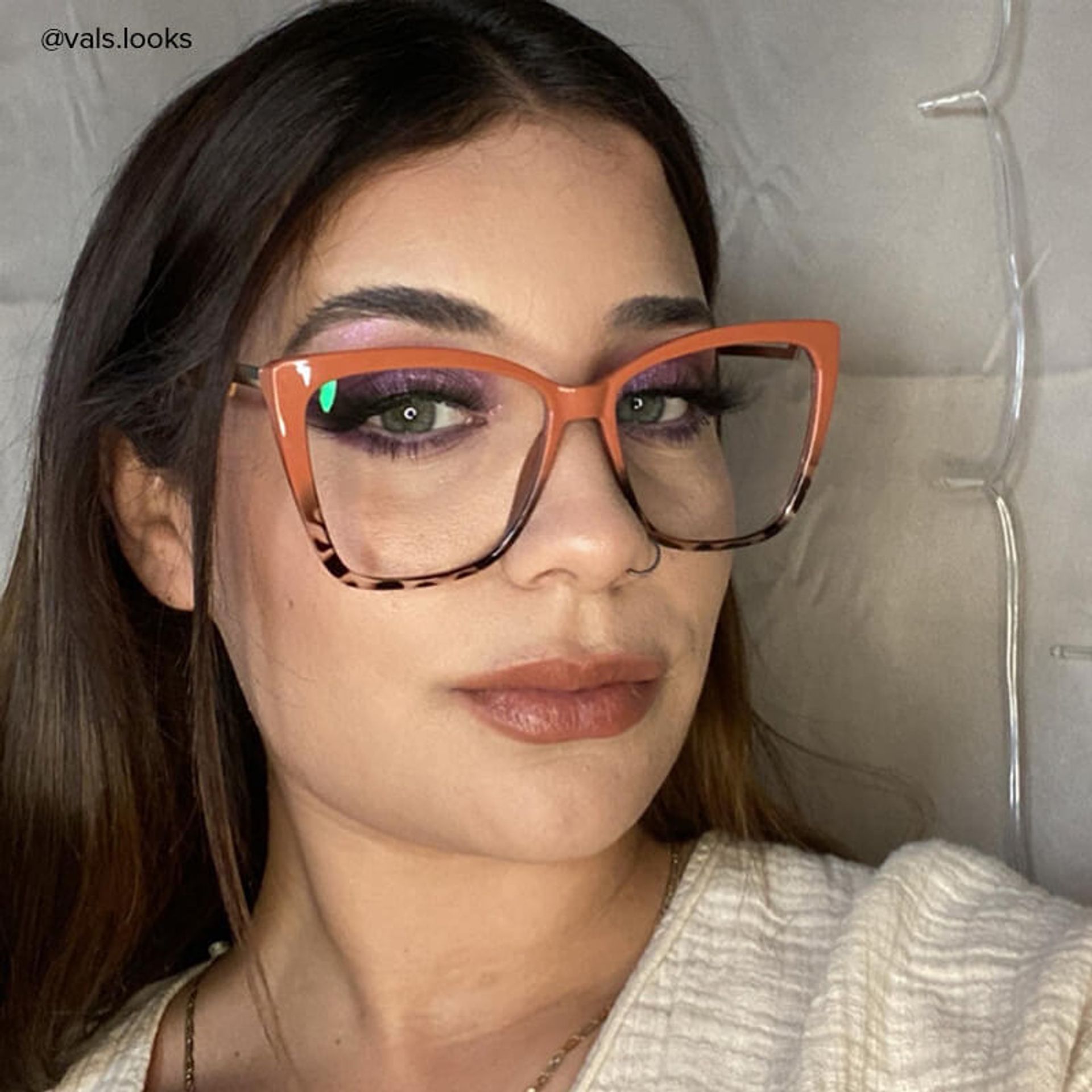 Awilda Cateye Orange Frame Glasses | ZEELOOL Canada6