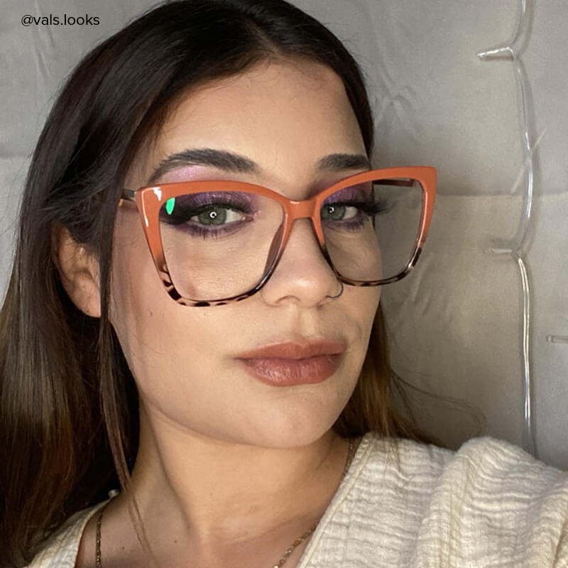 Awilda Cateye Orange Frame Glasses | ZEELOOL Canada6
